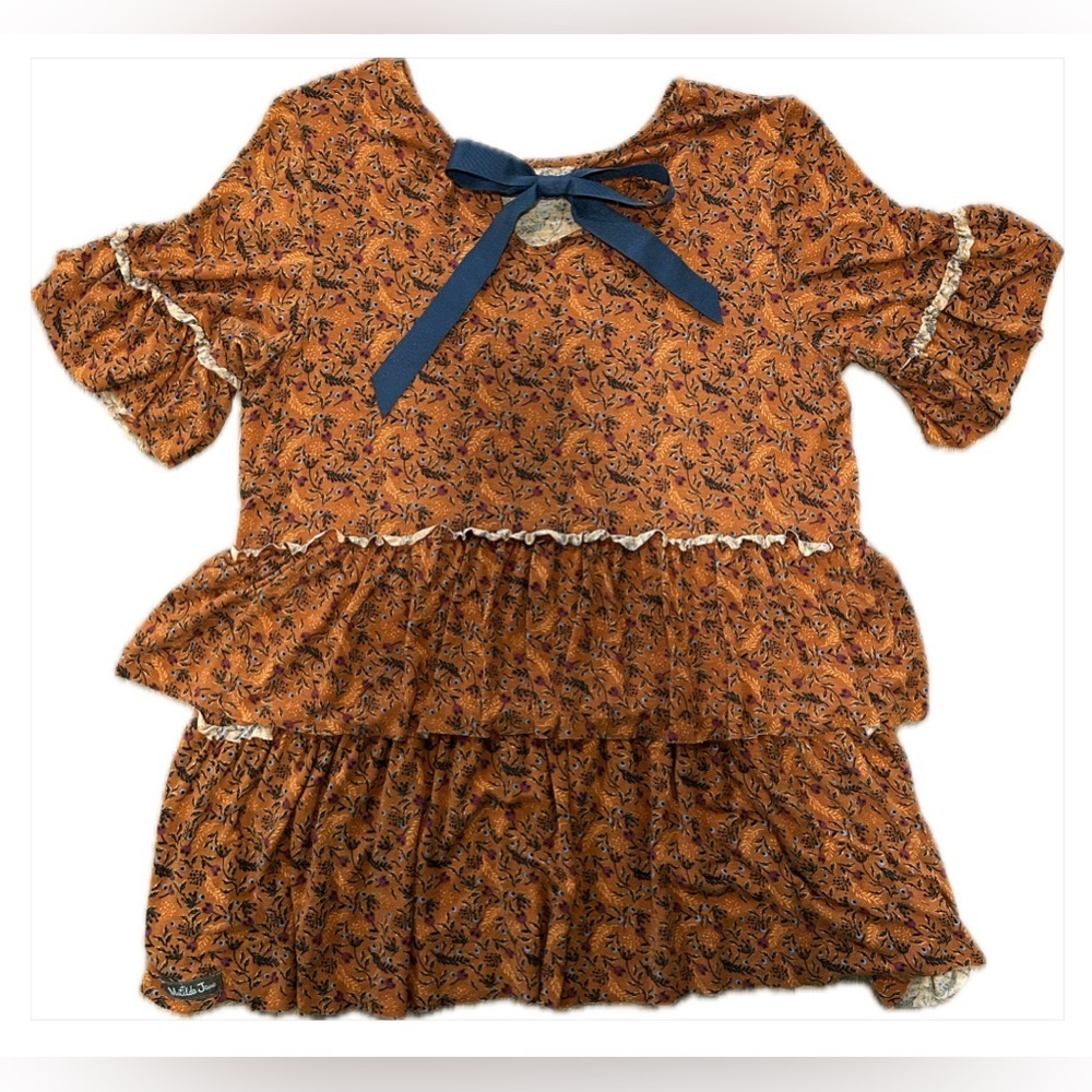 Matilda Jane Floral Flounce Blouse with bow, size S